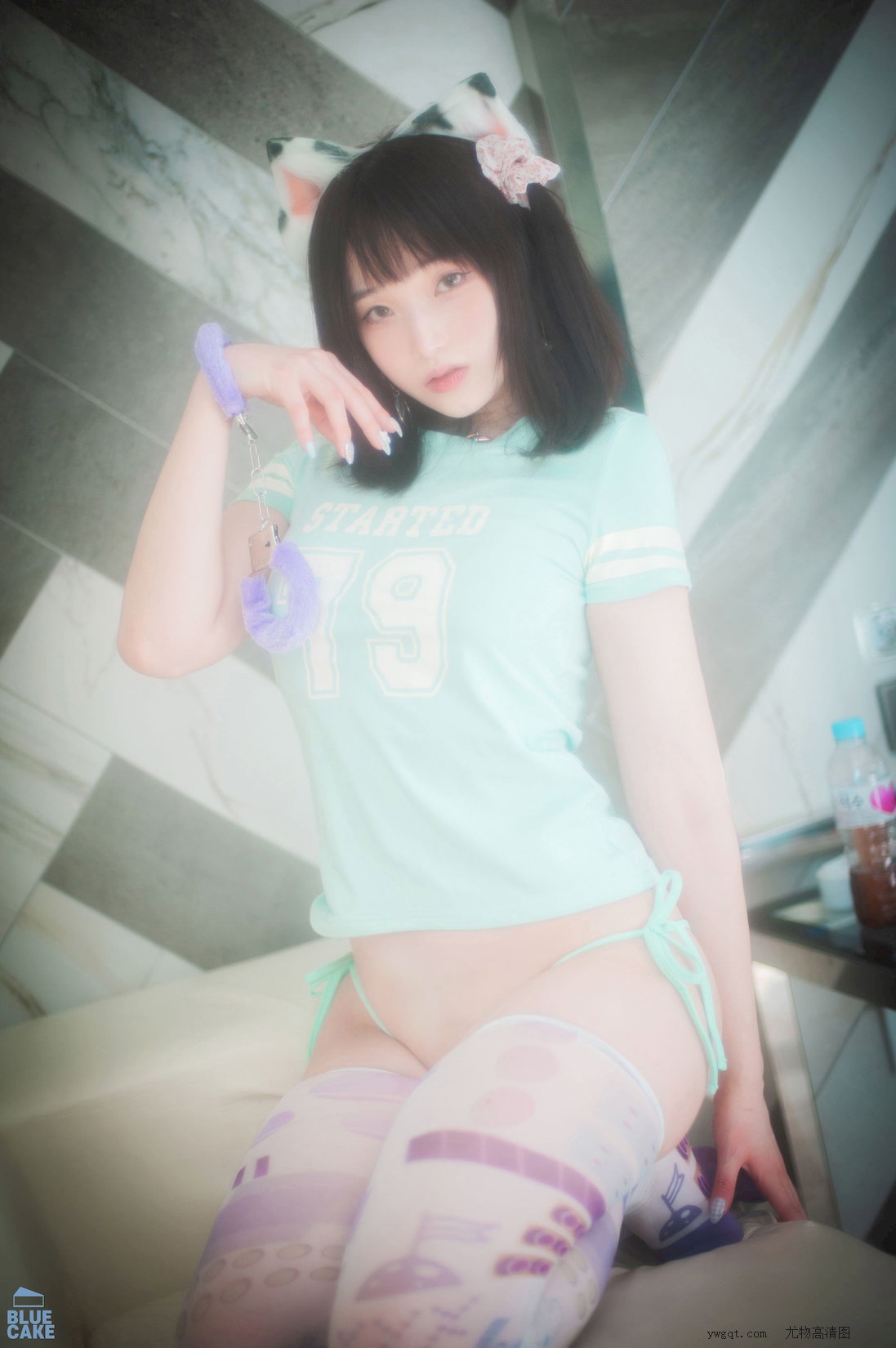 [BLUECAKE]  Bambi - Naughty Cats Pink & Mint/168P